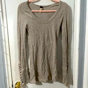 Free People Lace Up Thermal - Oatmeal - Super Rare!!
